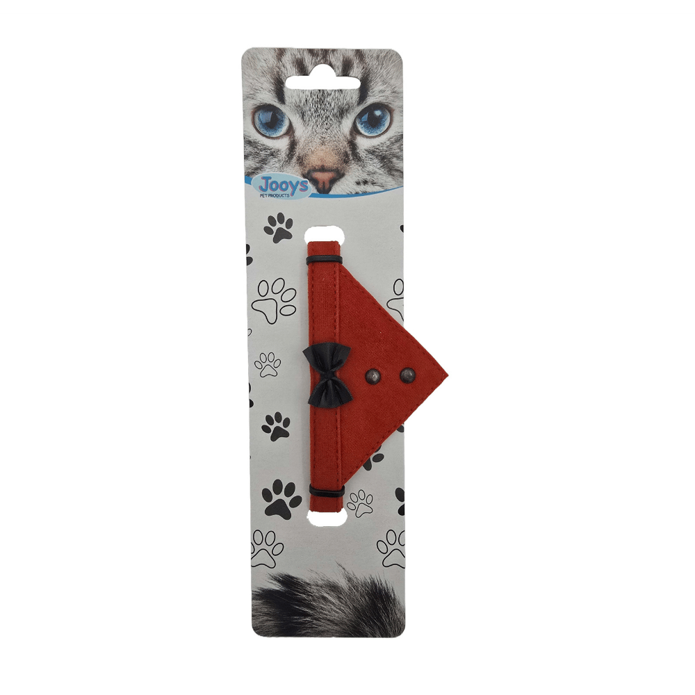 Jooys Kadife Zilli Fularlı Kedi Boyun Tasması Turuncu
