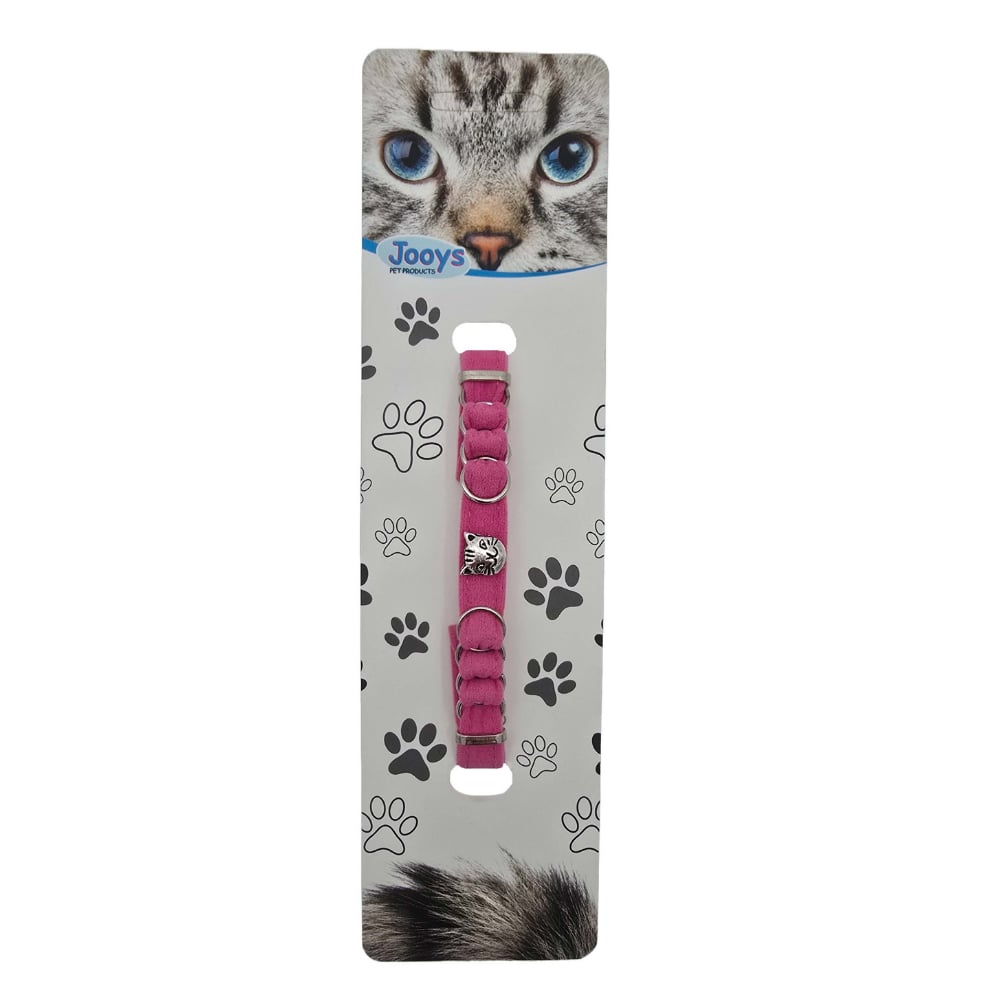 Jooys Kadife Zilli Halkalı Kedi Boyun Tasması Pembe
