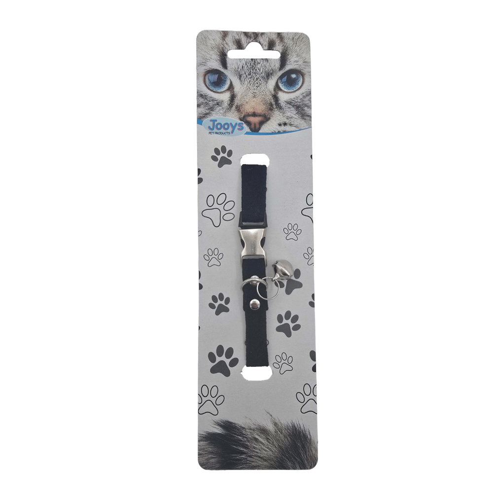 Jooys Kadife Zilli Kedi Boyun Tasması Siyah