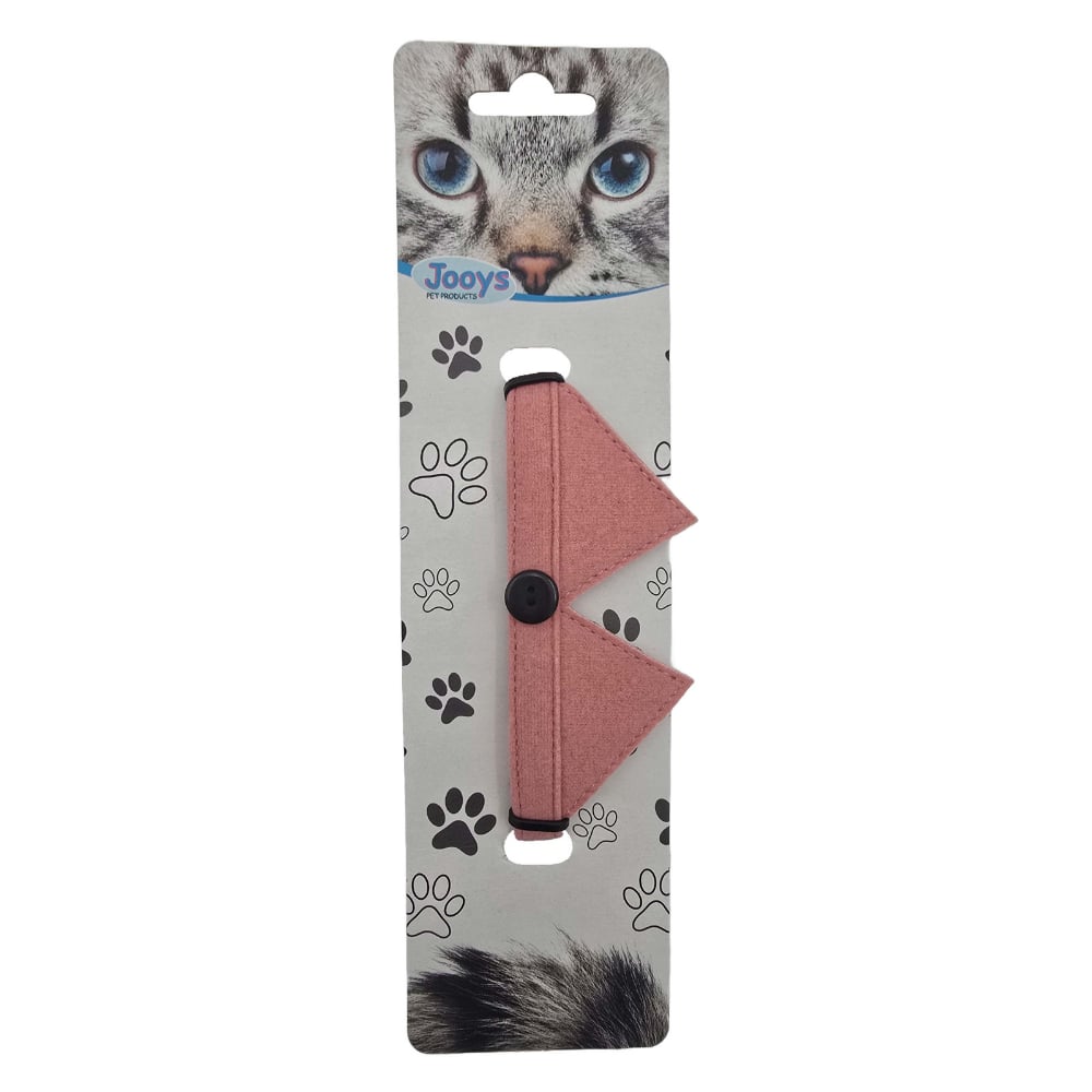 Jooys Kadife Zilli Kravatlı Kedi Boyun Tasması Pudra