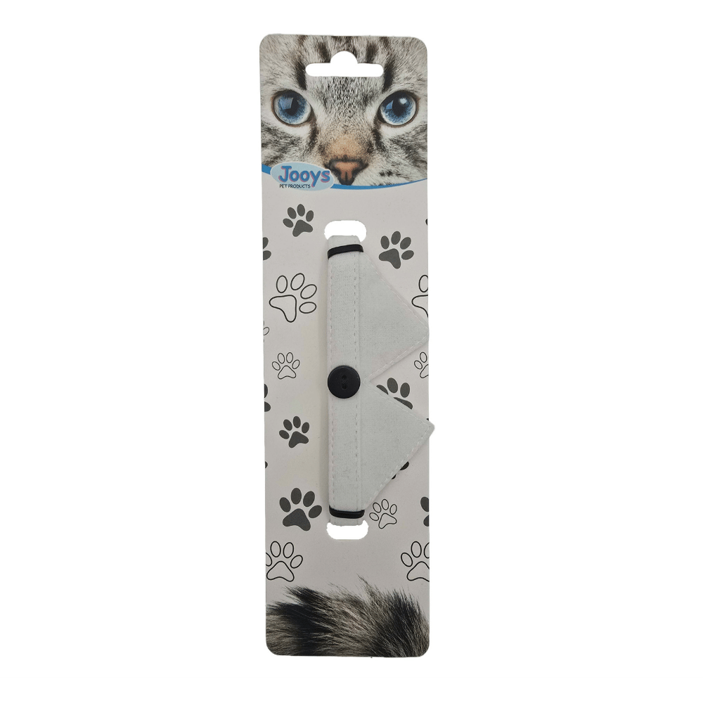 Jooys Kadife Zilli Kravatlı Kedi Boyun Tasması Beyaz