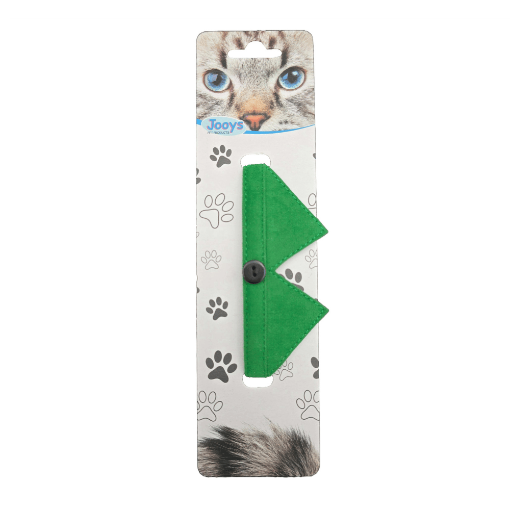 Jooys Kadife Zilli Yakalı Kedi Boyun Tasması Yeşil