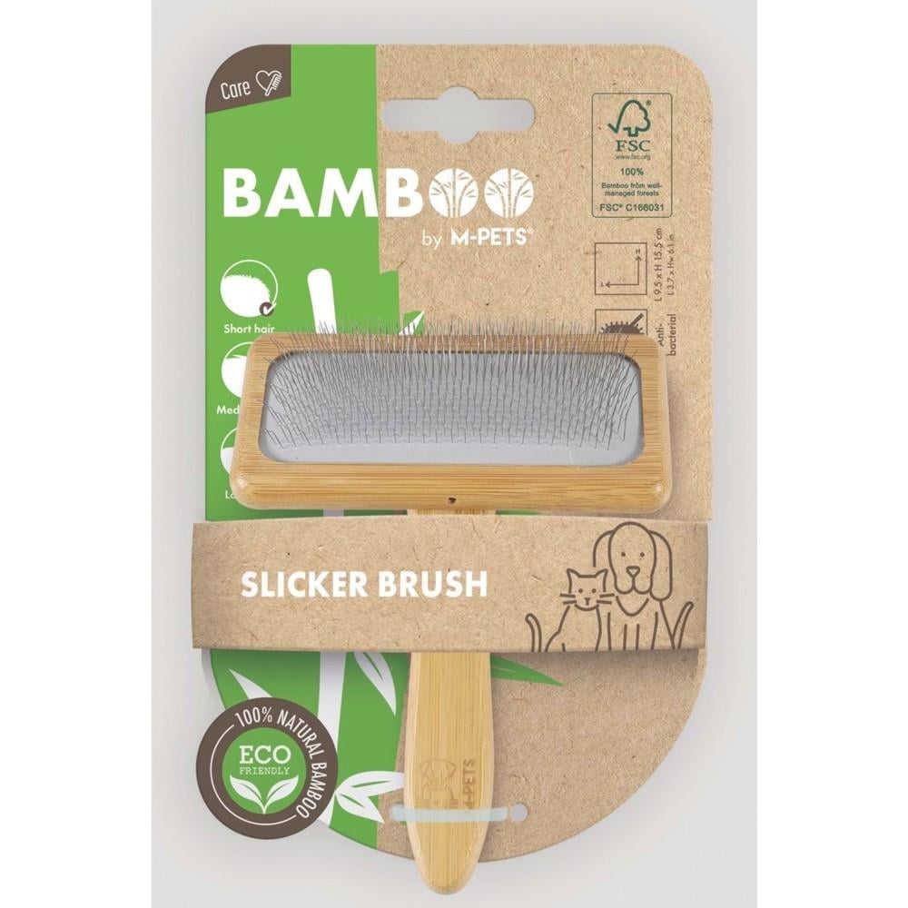 M-Pets Bambu İnce Telli Köpek Fırçası 9.5x15.5 cm M