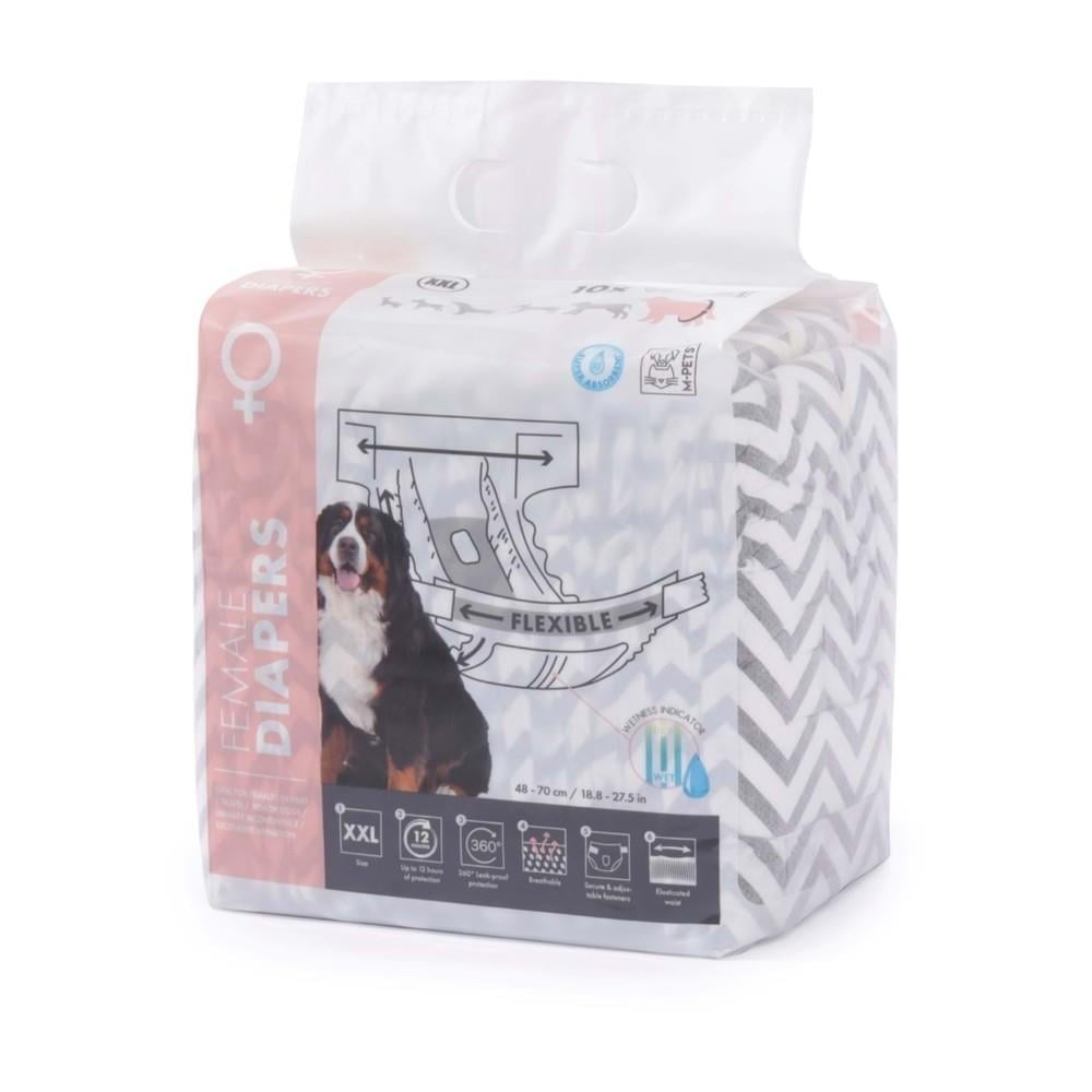 M-Pets Diapers Dişi Köpekler İçin Külot Bez 48-70cm 10'lu XXL