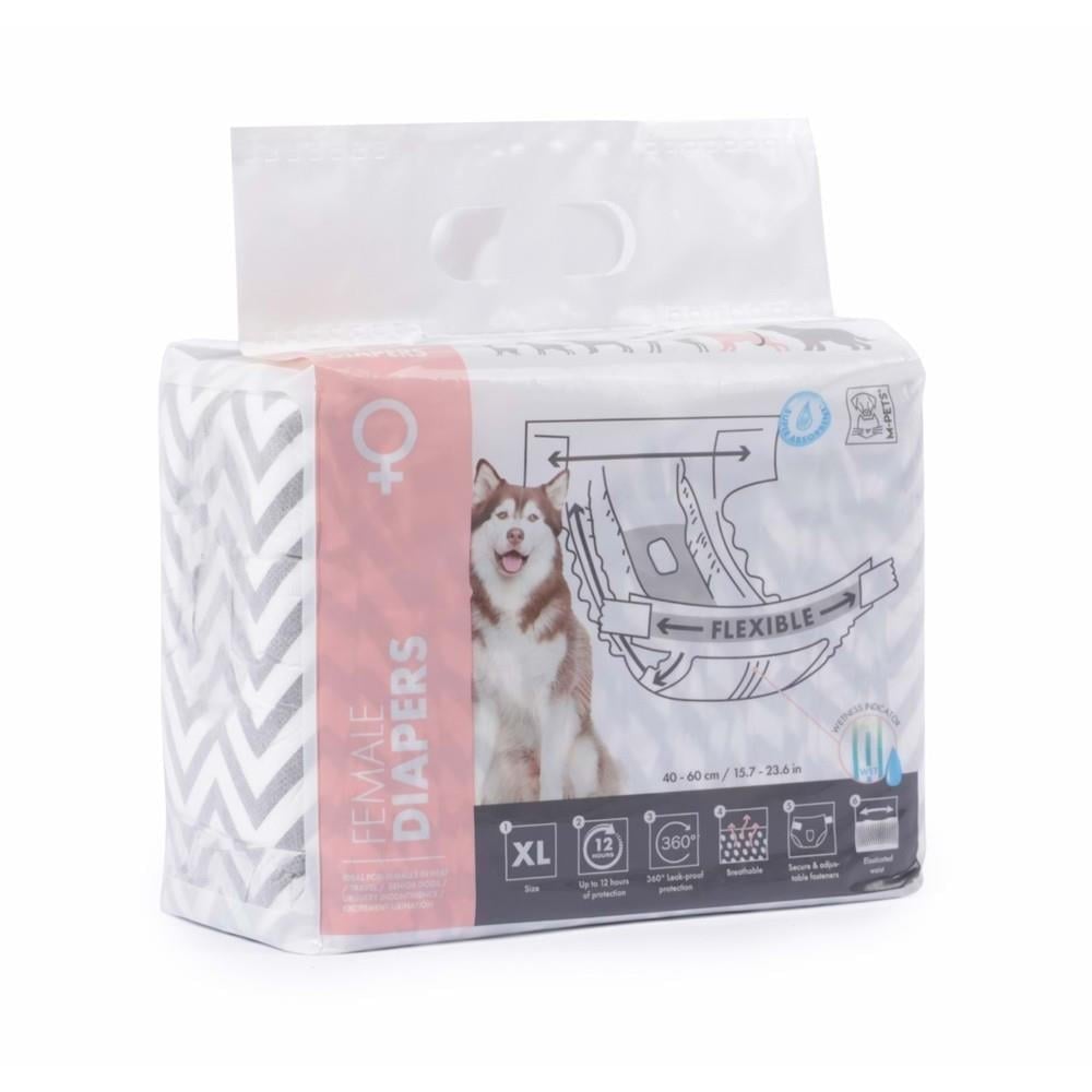 M-Pets Diapers Dişi Köpekler İçin Külot Bez 35x60 cm 10'lu XL