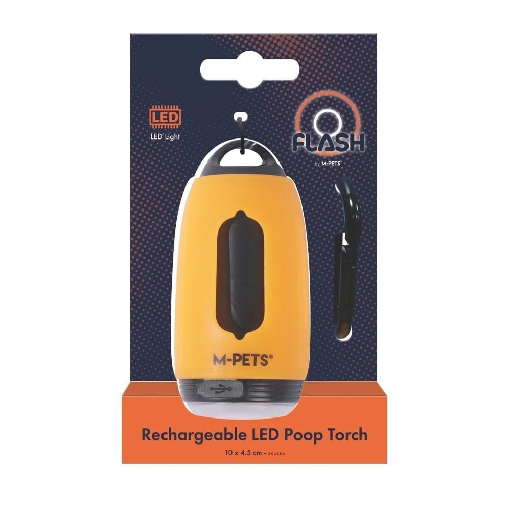 M-Pets Flash Ledli Dışkı Poşeti Kutusu Turuncu