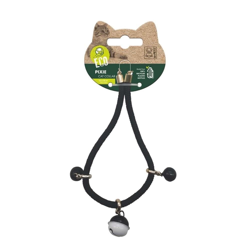 M-Pets Pixie Kedi Boyun Zilli Tasması 0.6 cmx30 cm Siyah