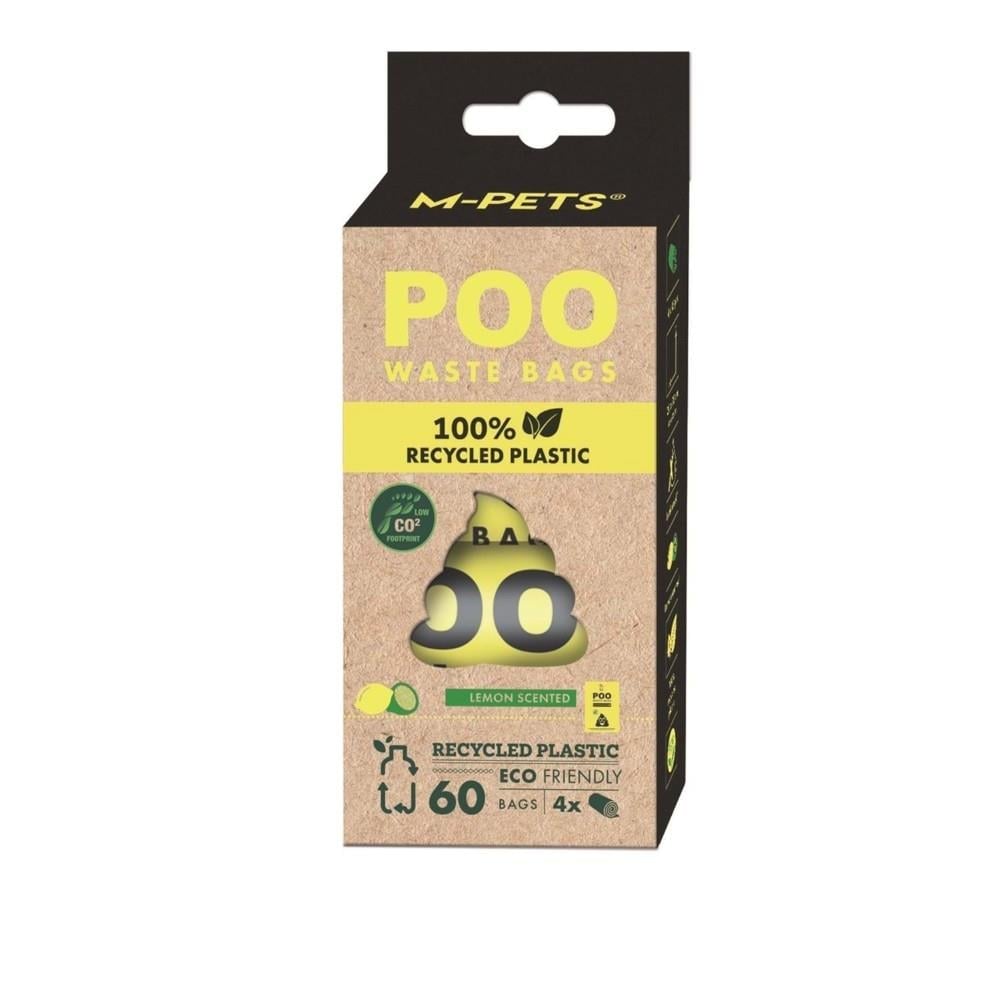 M-Pets Poo Recycled Limon Kokulu Dışkı Poşeti 22x32 cm 4'lü