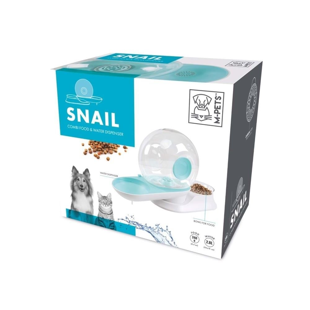 M-Pets Snail Hazneli Su ve Mama Kabı 2800 ml Mavi