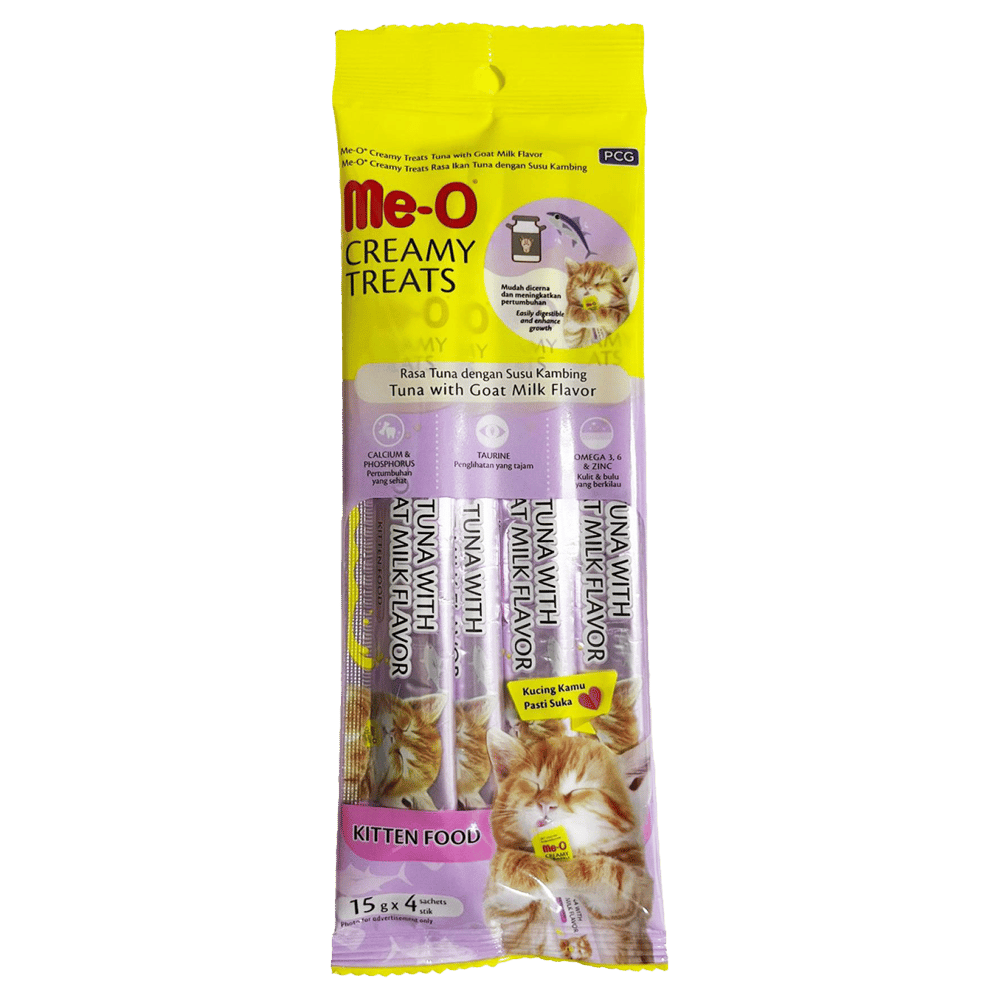 Me-O Creamy Kitten Tavuk Ciğerli Keçi Sütlü Krema Sıvı Kedi Ödülü 4x15gr