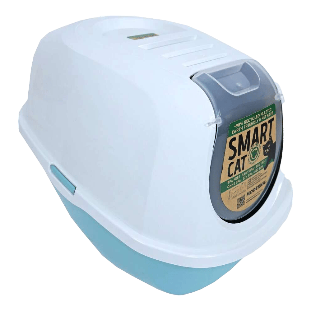 Moderna Smart Kapalı Kedi Tuvaleti 53cm Açık Mavi