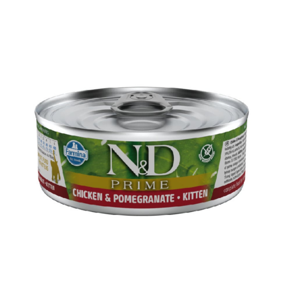 N&D Prime Tavuklu ve Narlı Tahılsız Yavru Kedi Konservesi 70 gr