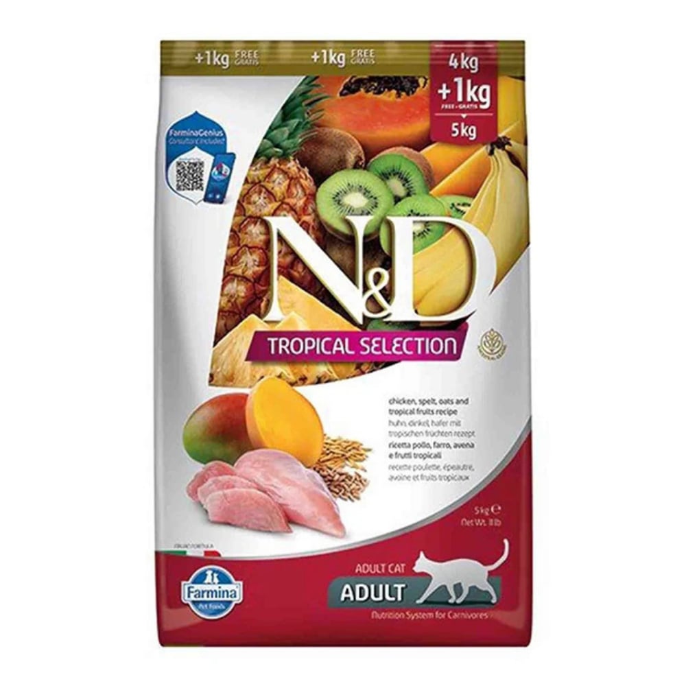 N&D Tropical Selection Tavuk ve Meyveli Kedi Maması 5 Kg