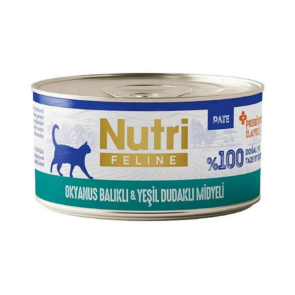 Nutri Feline Okyanus Balıklı ve Midyeli Tahılsız Prebiyotikli Ezme Yetişkin Kedi Konservesi 70gr