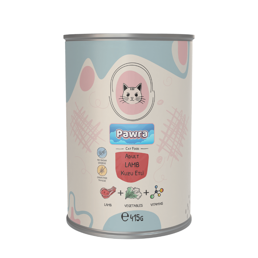 Pawra Kuzu Etli Yetişkin Kedi Konservesi 415 Gr
