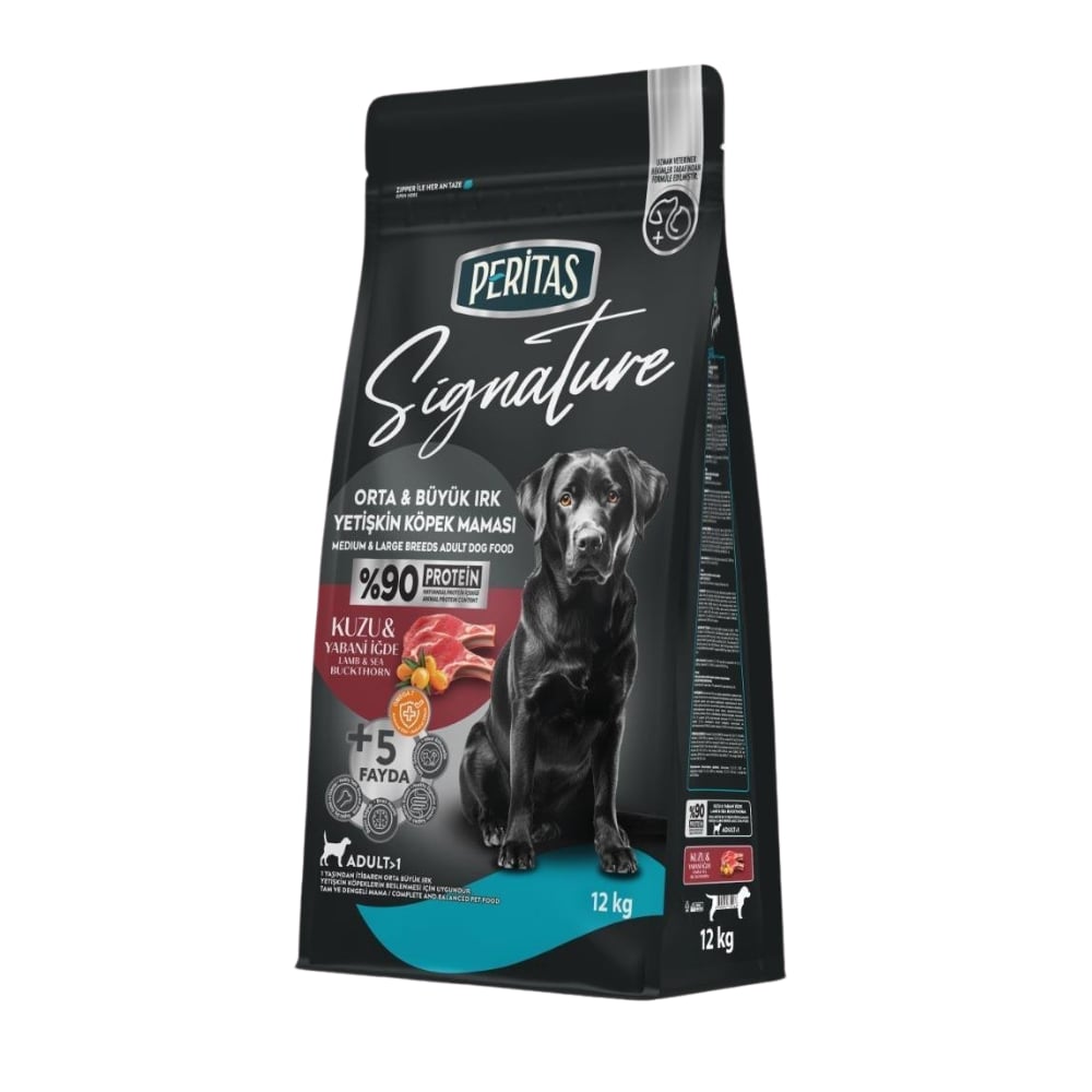 Peritas Signature Kuzulu Orta ve Büyük Irk Yetişkin Köpek Maması 12 Kg