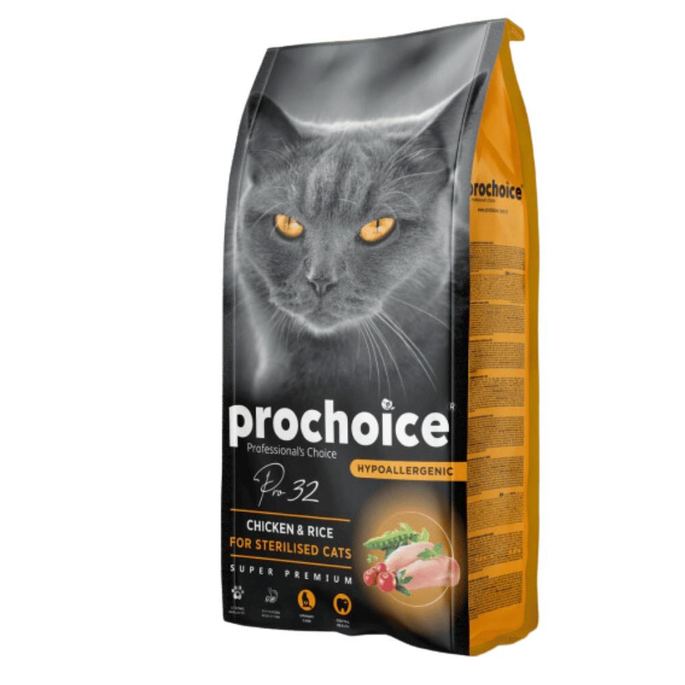 ProChoice 32 Hipoalerjenik Tavuklu ve Pirinçli Düşük Tahıllı Kısırlaştırılmış Kedi Maması 15kg