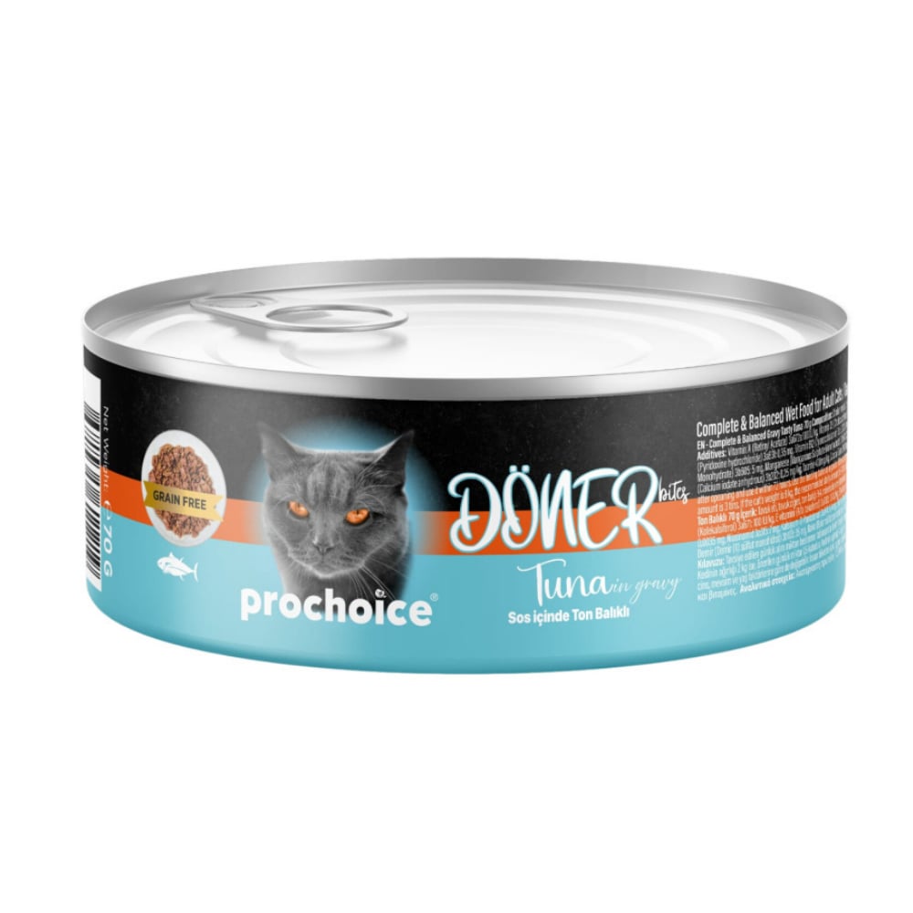 ProChoice Döner Bites Sos İçinde Ton Balıklı Yetişkin Kedi Konservesi 70 gr