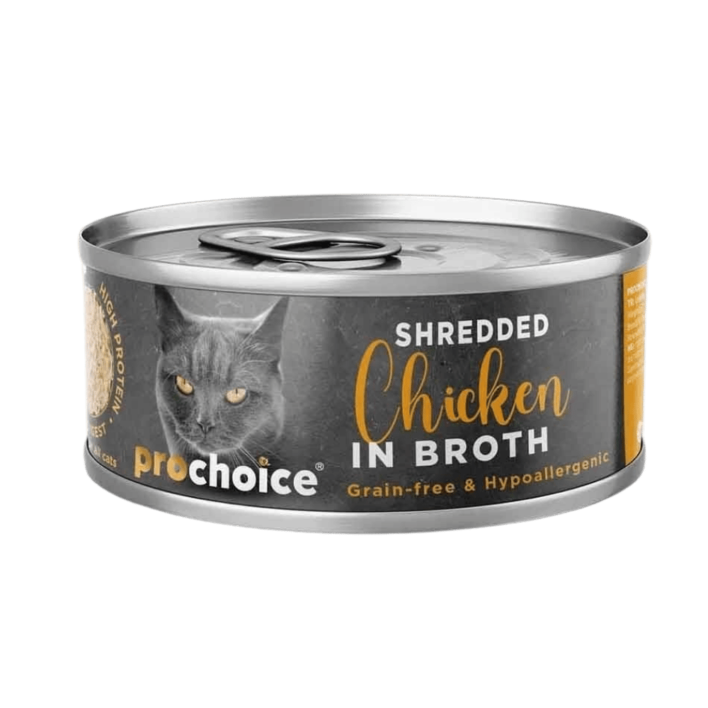 ProChoice Sos İçinde Tiftiklenmiş Tavuk Etli Tahılsız Yetişkin Kedi Konservesi 70gr