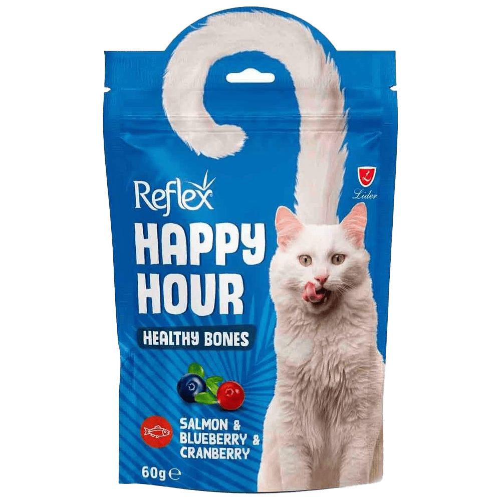 Reflex Happy Hour Healthy Bones Somonlu ve Yaban Mersinli Kedi Ödül Maması 60gr