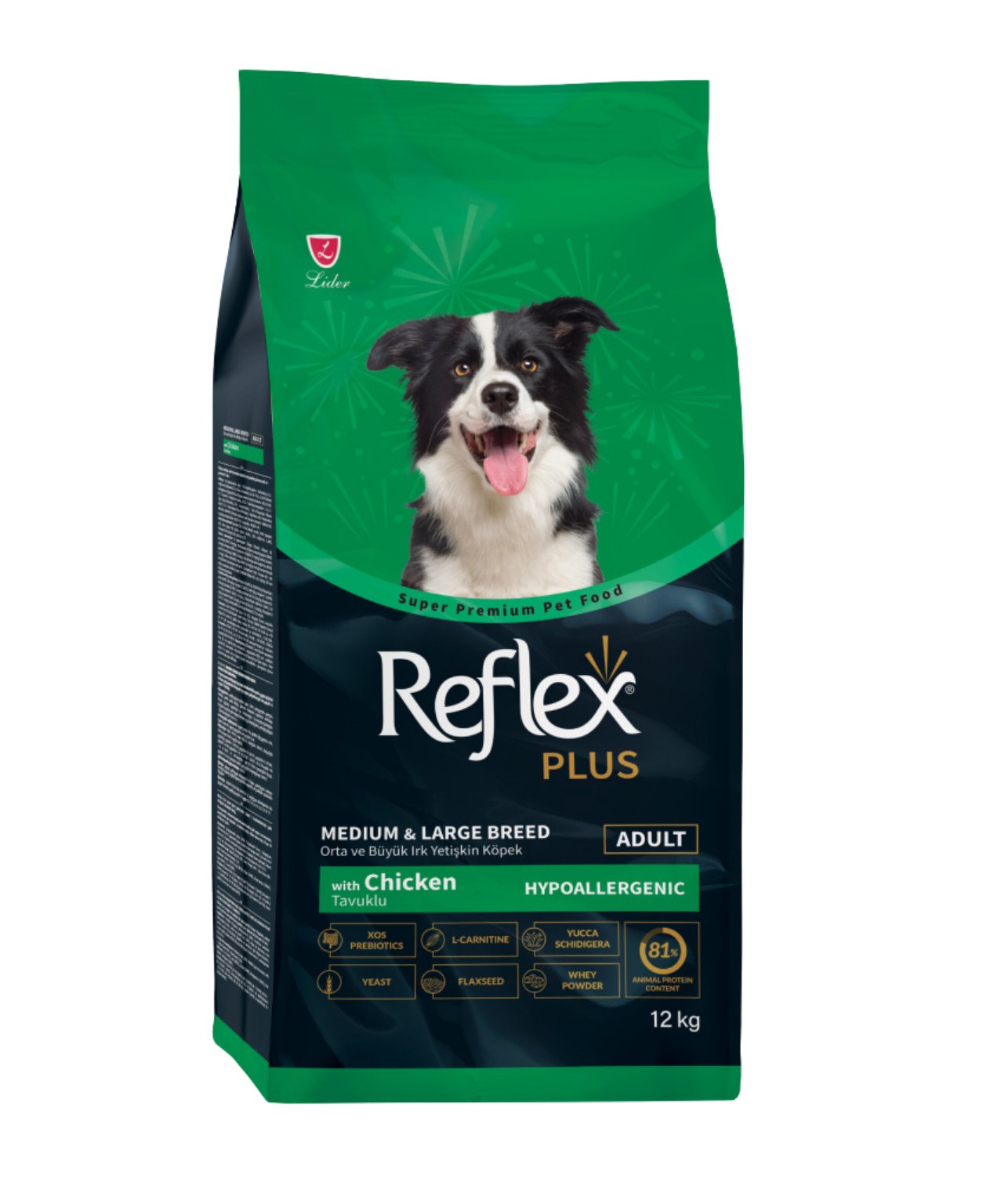 Reflex Plus Hipoalerjenik Tavuklu Orta ve Büyük Irk Yetişkin Köpek Maması 12 kg