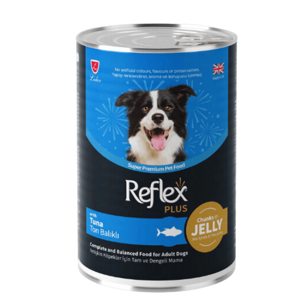 Reflex Plus Jöle İçinde Parça Etli Ton Balıklı Yetişkin Köpek Konservesi 400gr