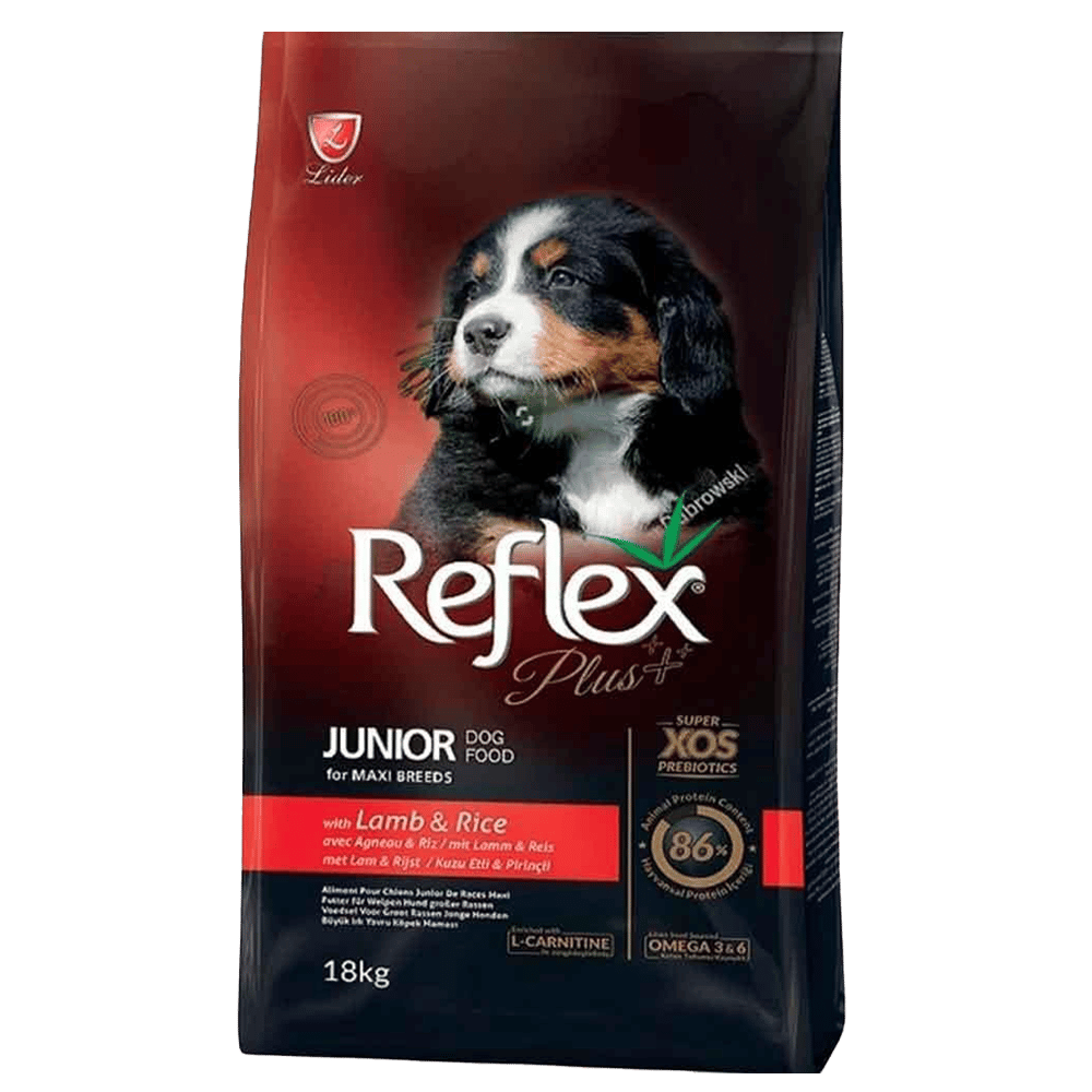 Reflex Plus Junior Kuzu Etli Pirinçli Büyük Irk Yavru Köpek Maması 18kg