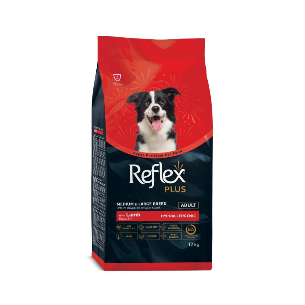 Reflex Plus Orta ve Büyük Irk Kuzu Etli Yetişkin Köpek Maması 12kg