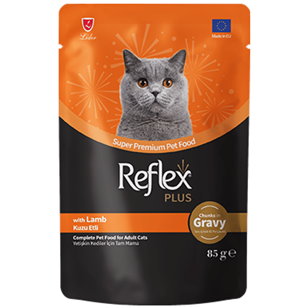 Reflex Plus Sos İçinde Parça Kuzu Etli Yetişkin Kedi Konservesi 85gr