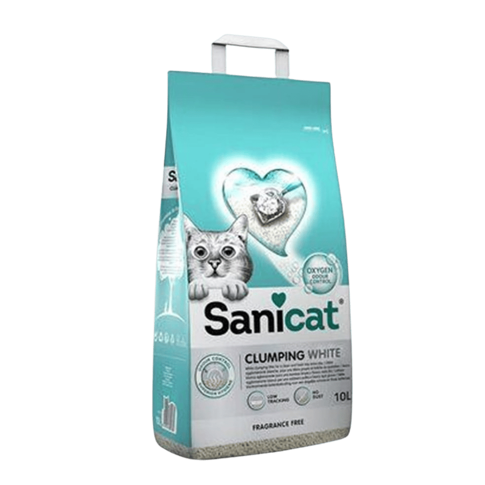 Sanicat Clumping White Topaklanan Kedi Kumu (Kokusuz) 10l