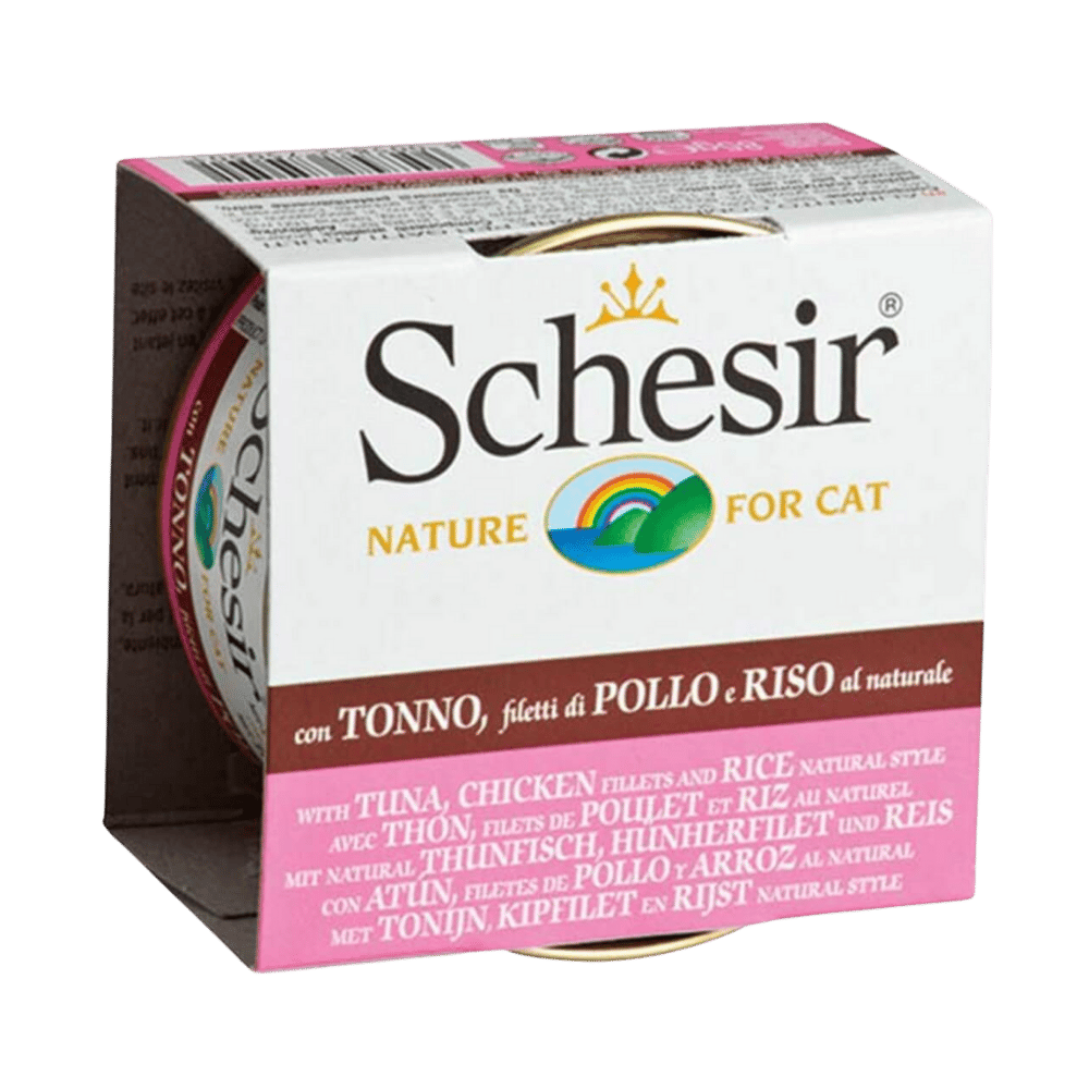 Schesir Tavuk Filetolu ve Pirinçli Pişirme Suyunda Yetişkin Kedi Konservesi 85gr