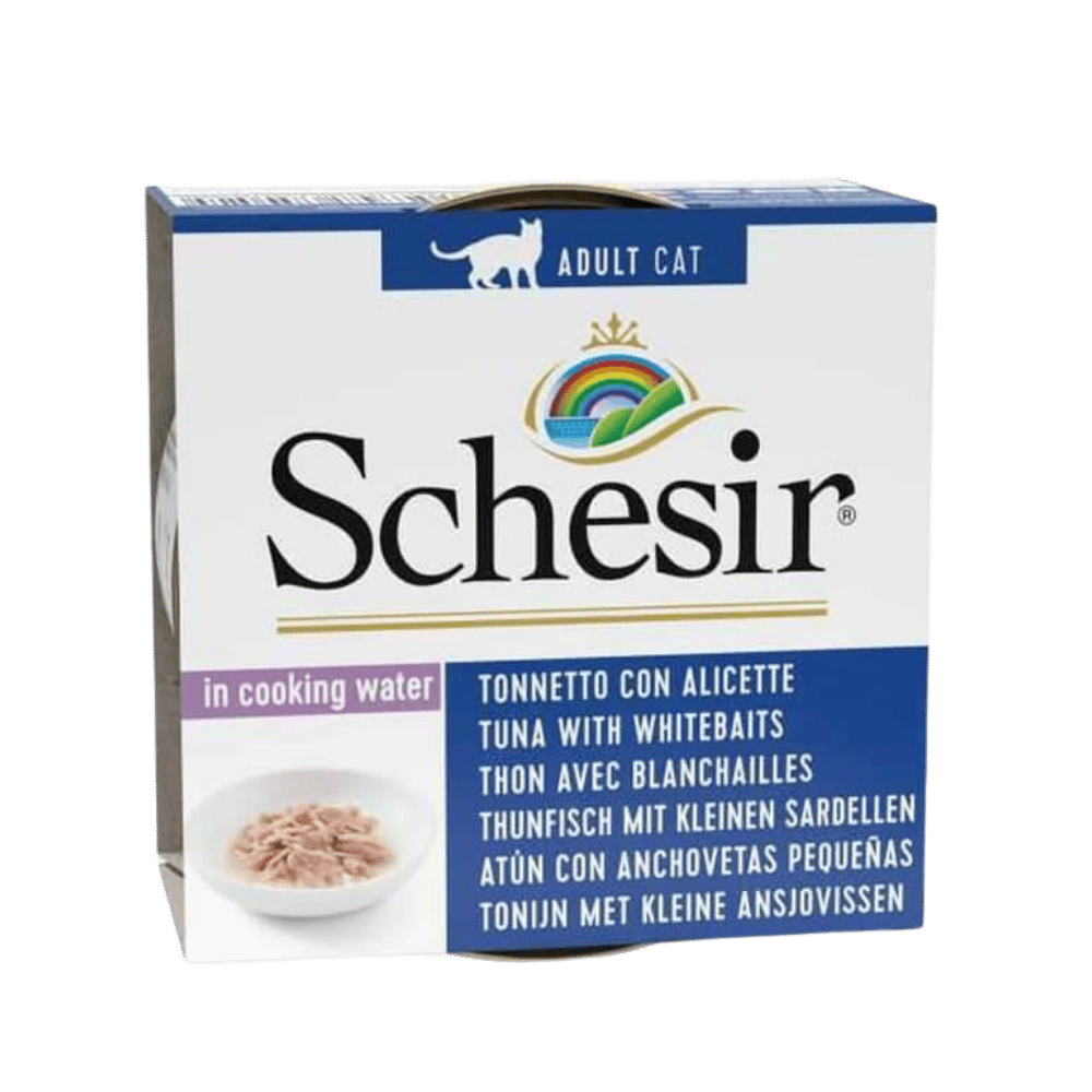 Schesir Ton Balığı Ringa Balığı ve Pirinçli Pişirme Suyunda Yetişkin Kedi Konservesi 85gr