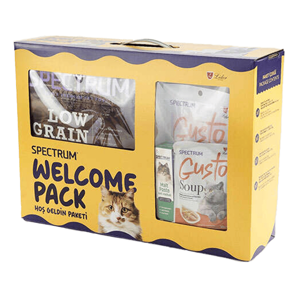 Spectrum Welcome Pack Low Grain Somonlu ve Hamsili Kısırlaştırılmış Kedi Maması 2kg - Hoşgeldin Paketi