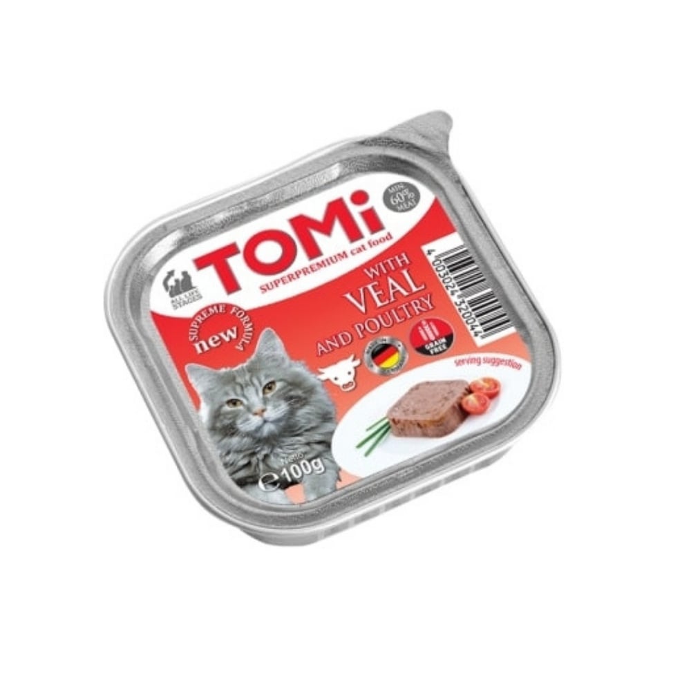 Tomi Pate Dana Etli ve Kümes Hayvanlı Kedi Yaş Maması 100gr