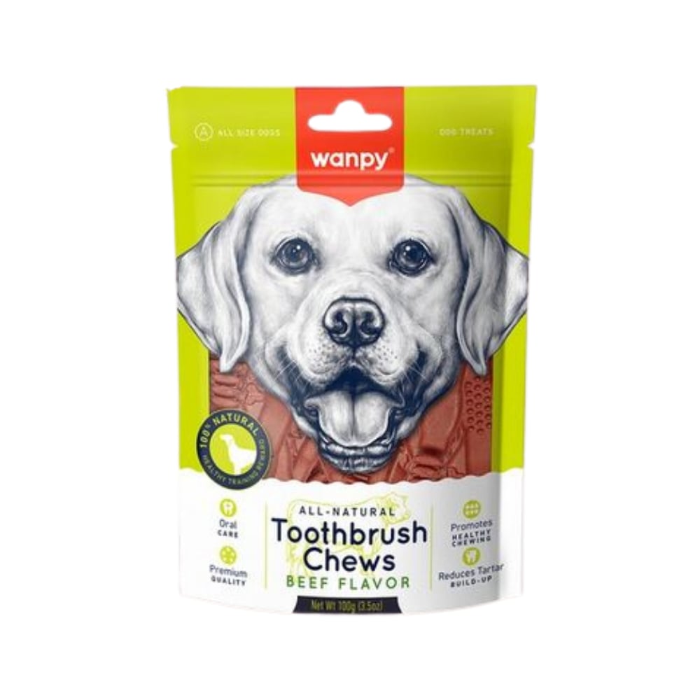 Wanpy All Naturel Tooth Brush Chews Dental Biftekli Ağız ve Diş Sağlığı için Köpek Ödülü 100 Gr