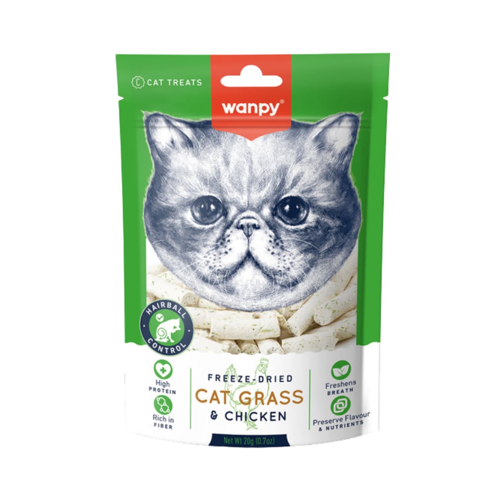 Wanpy Dondurulmuş Kedi Çimi ve Tavuklu Ödülü