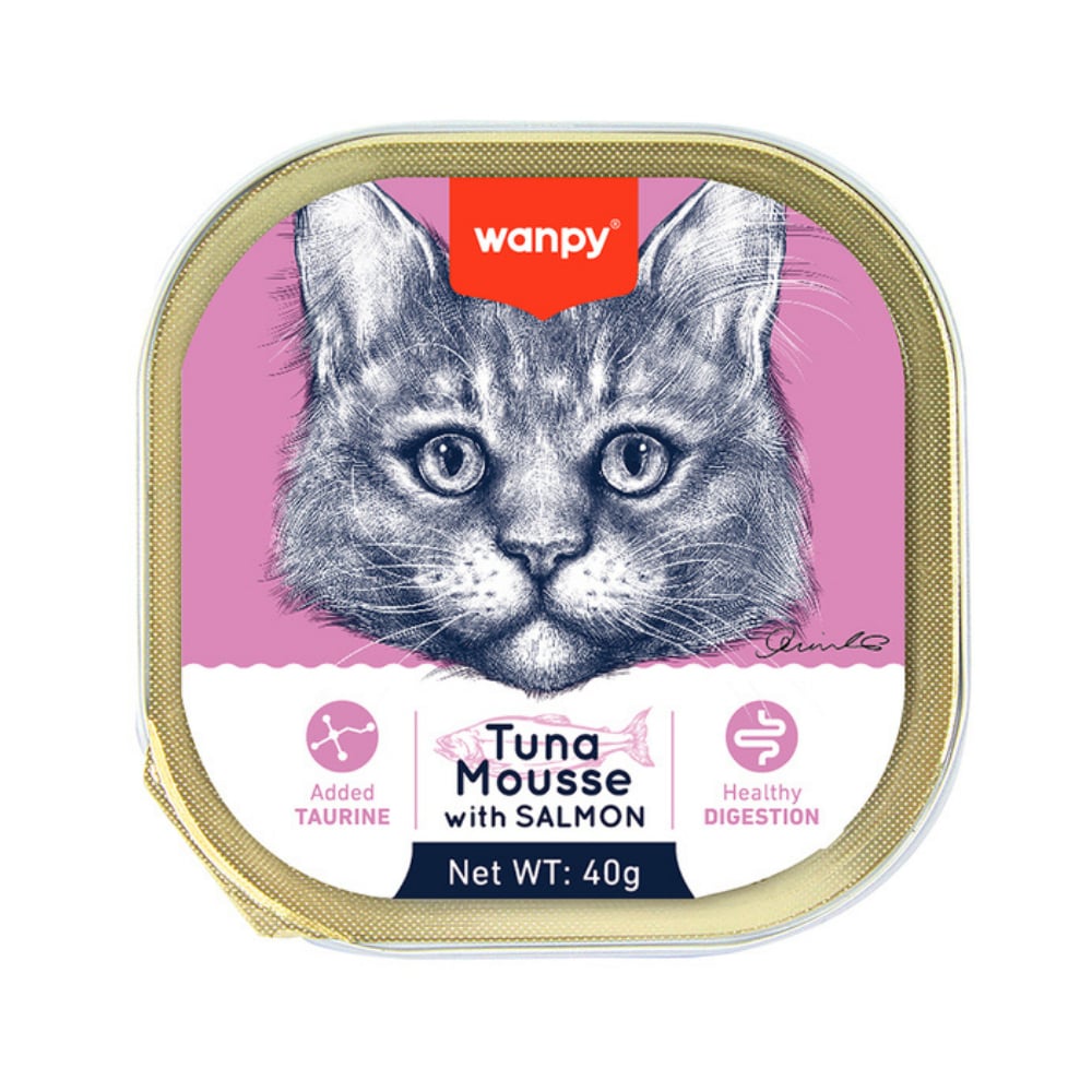 Wanpy Kedi 40 gr  Ton Balıklı Ve Somonlu Alutray Kedi Yaş Maması