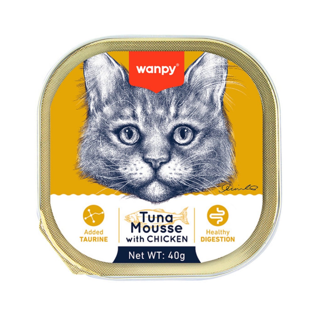 Wanpy Kedi 40 gr Ton Balıklı Ve Tavuklu Alutray Kedi Yaş Maması
