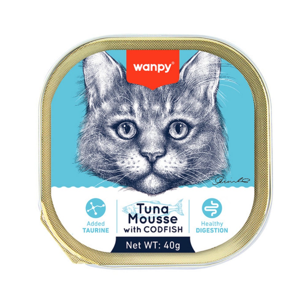 Wanpy Kedi 40 gr Ton & Morina Balıklı Alutray Kedi Yaş Maması