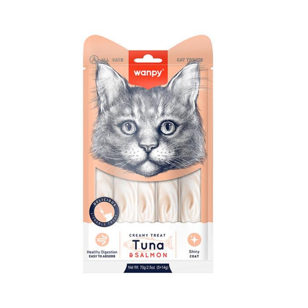 Wanpy Ton Balıklı ve Somonlu Krema Kedi Ödülü 5x14gr