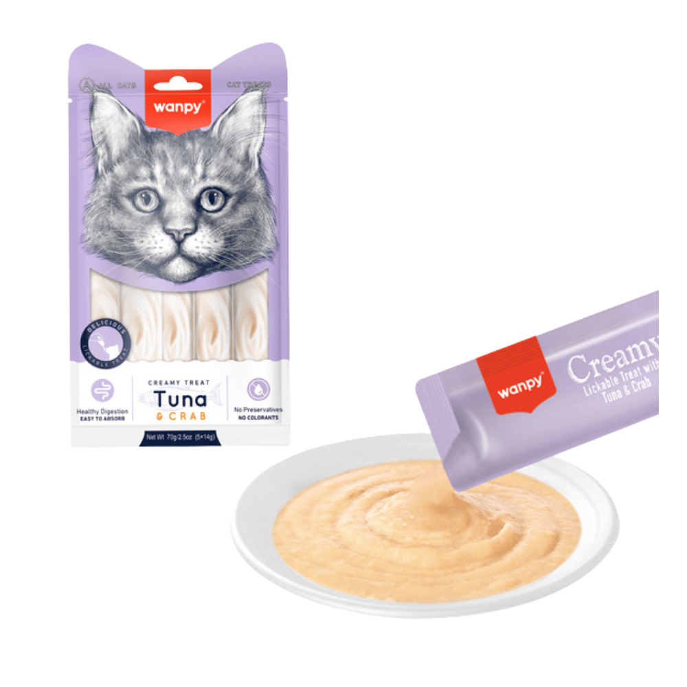 Wanpy Ton Balıklı-Yengeçli Kedi Krema Ödül 5x14 gr