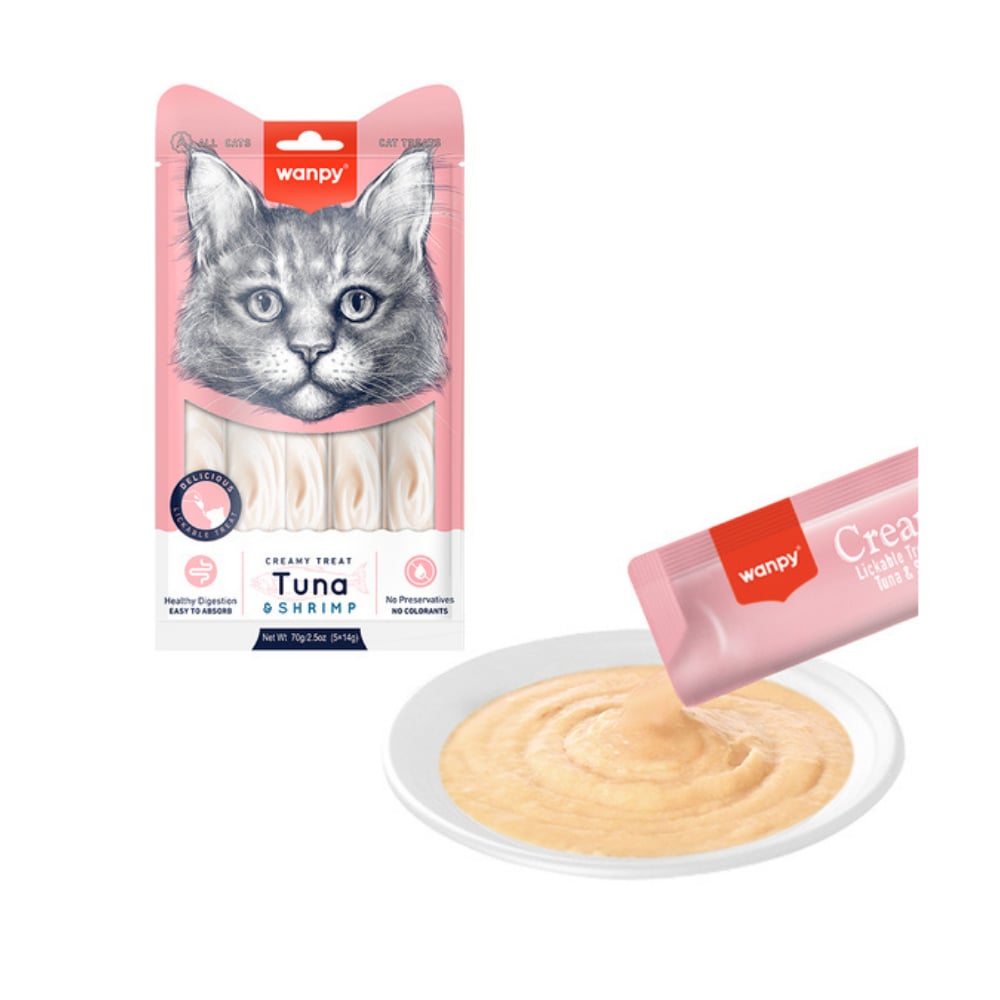 Wanpy Ton Balıklı&Karidesli Kedi Krema Ödülü 5x14 gr