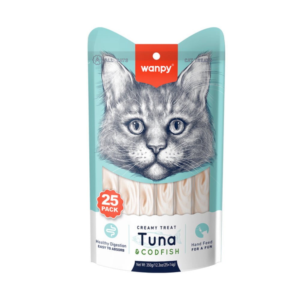 Wanpy Ton Balıklı&Morina Balıklı 25x14 gr Krema Kedi Ödülü
