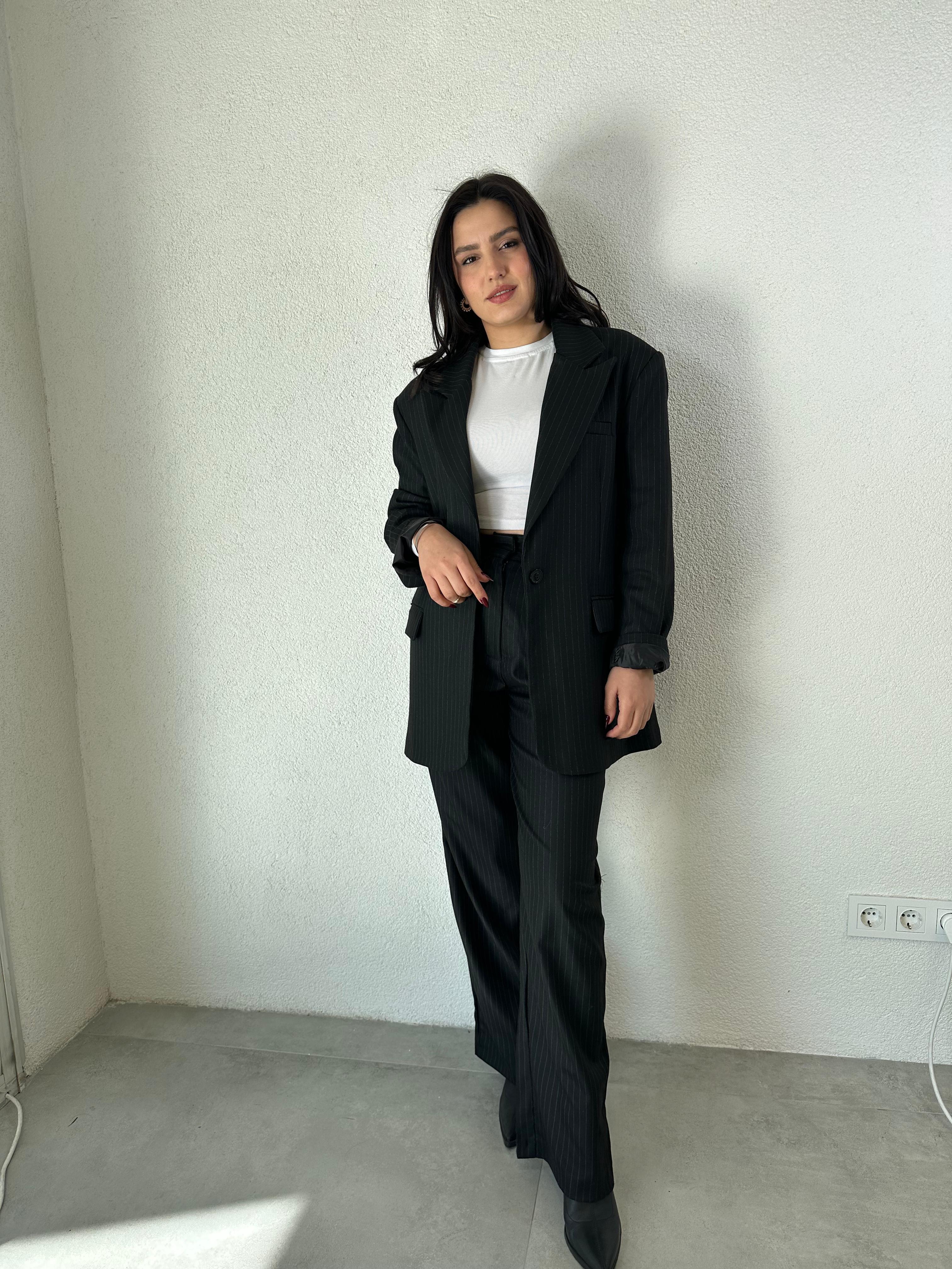 ÇİZGİLİ BLAZER TAKIM