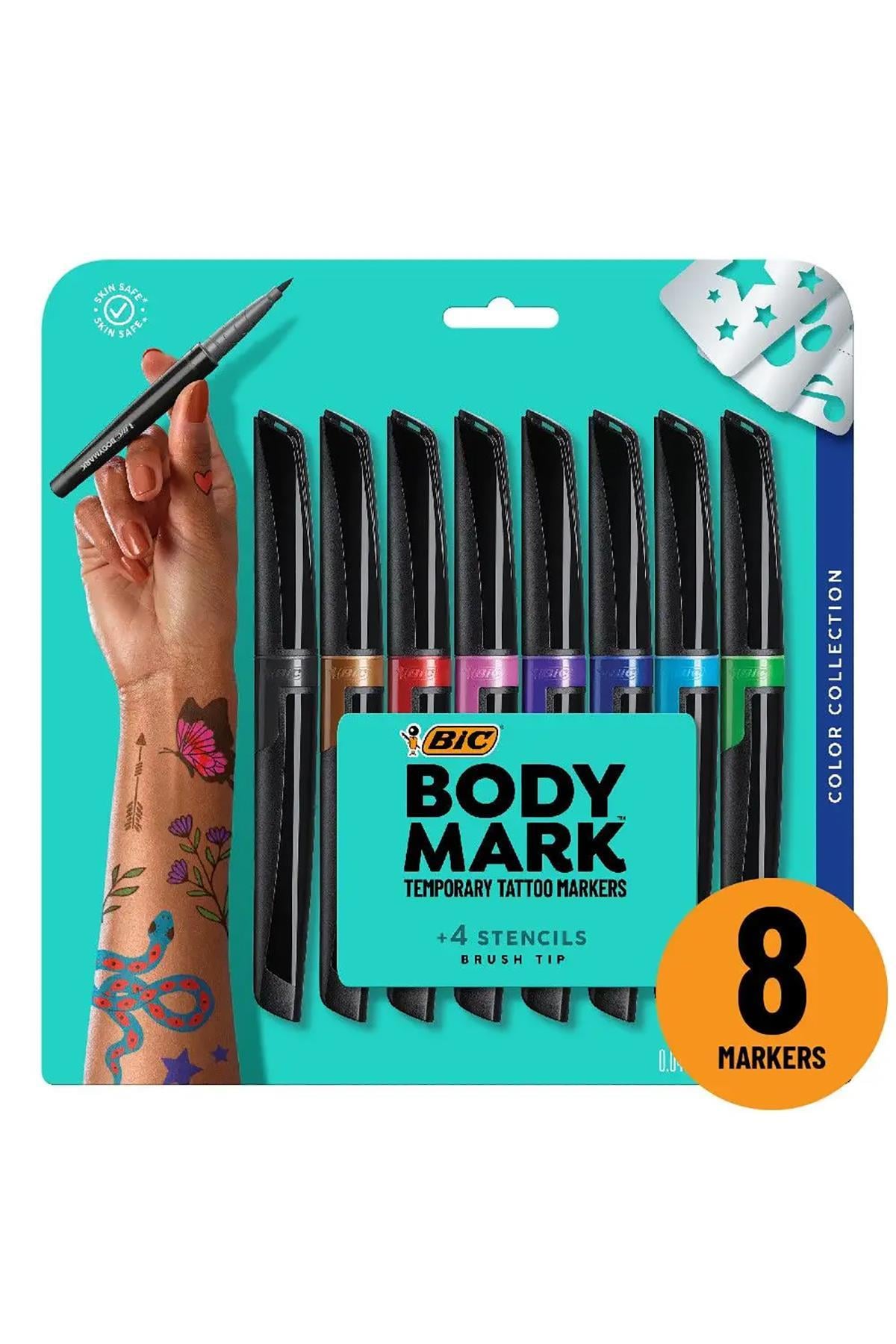 Bic Brush Tip Geçici Dövme Kalemi Seti 8 Adet
