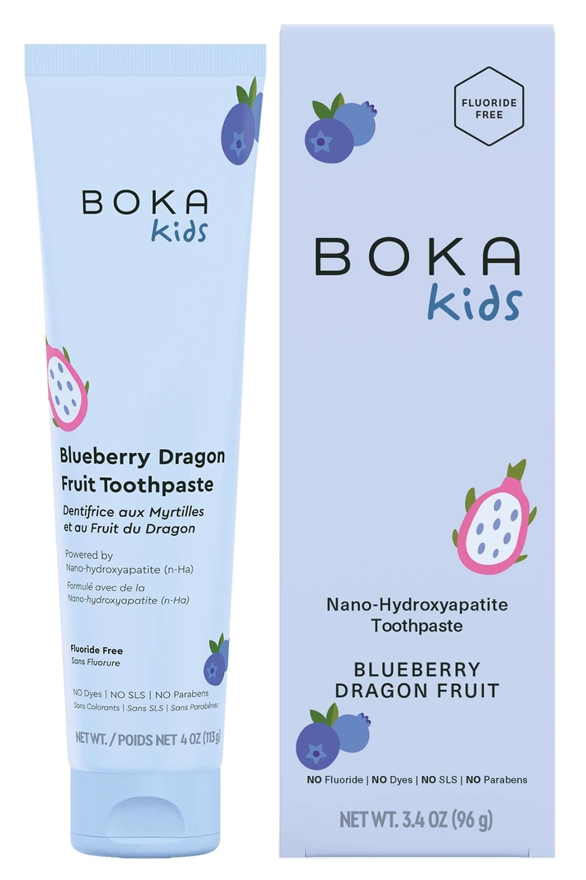 Boka Kids Blueberry Dragon Fruit Nano-Hydroxyapatite Çocuk Diş Macunu 96GR