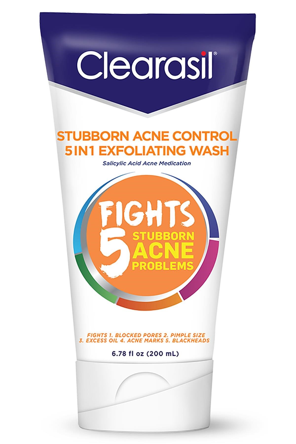 Clearasil Stubborn Akne Karşıtı 5’i 1 Arada Peeling Etkili Yüz Temizleme Jeli 200ML