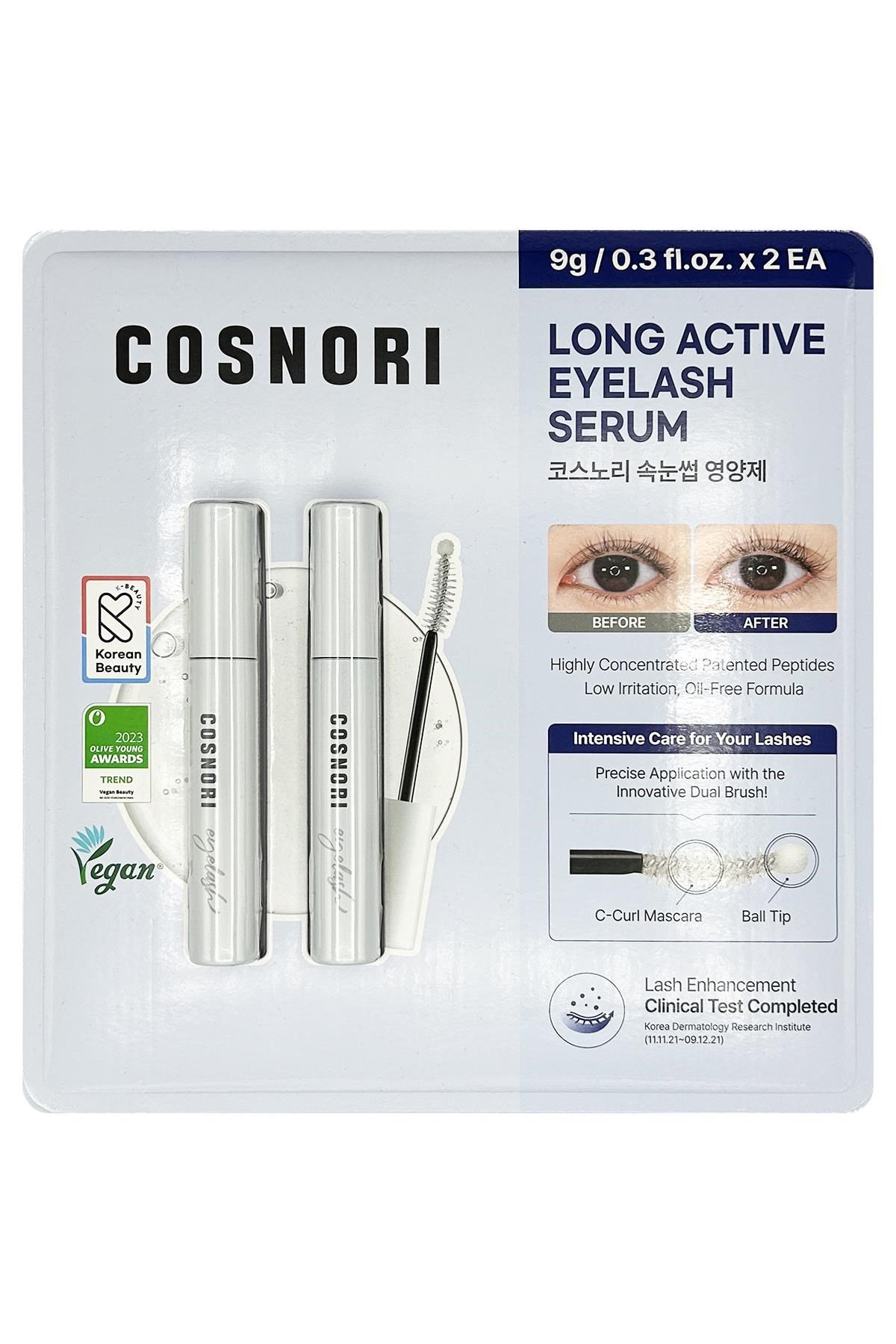 Cosnori Uzun Etkili Kirpik Serumu Set 2x9GR