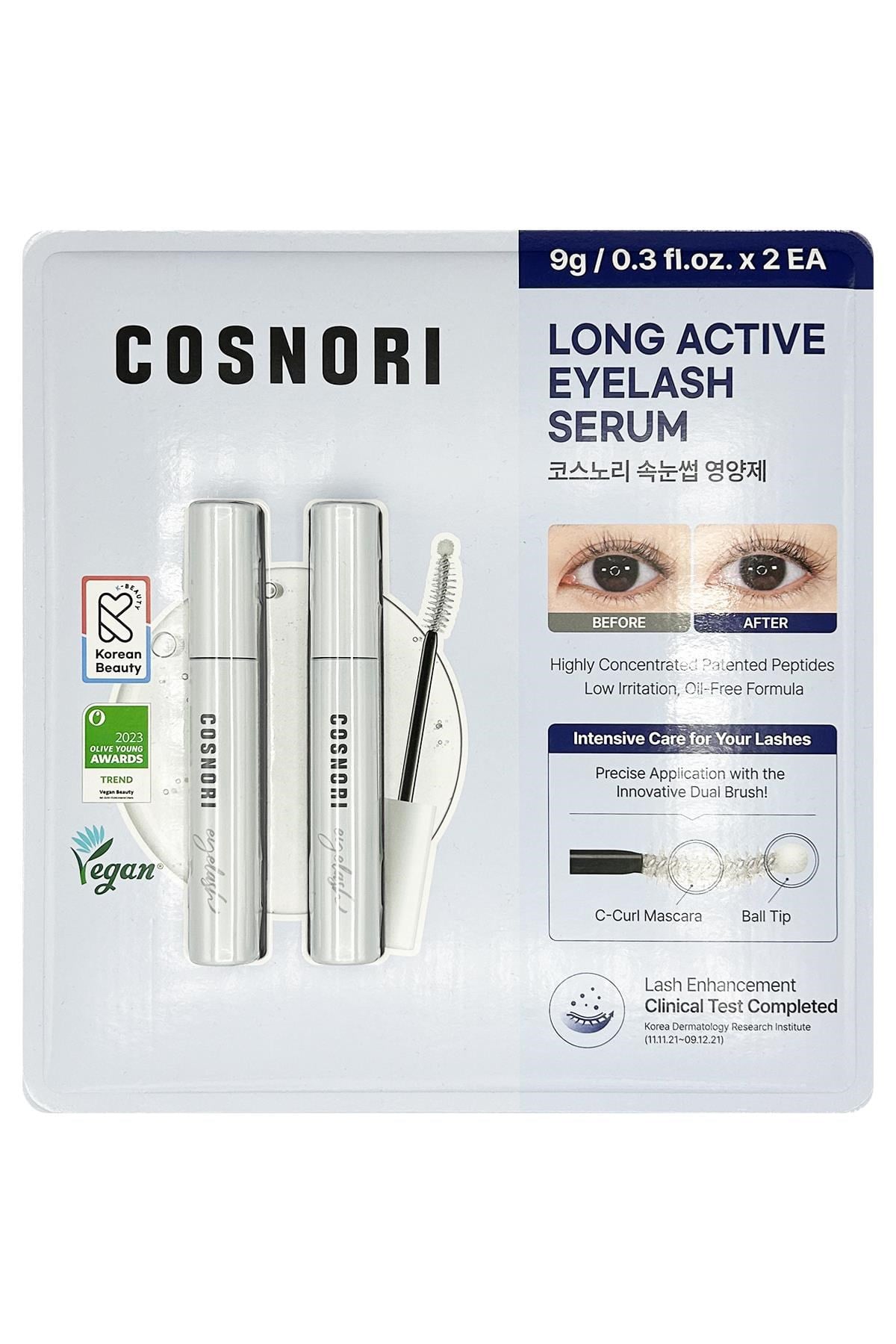 Cosnori Uzun Etkili Kirpik Serumu Set 2x9GR
