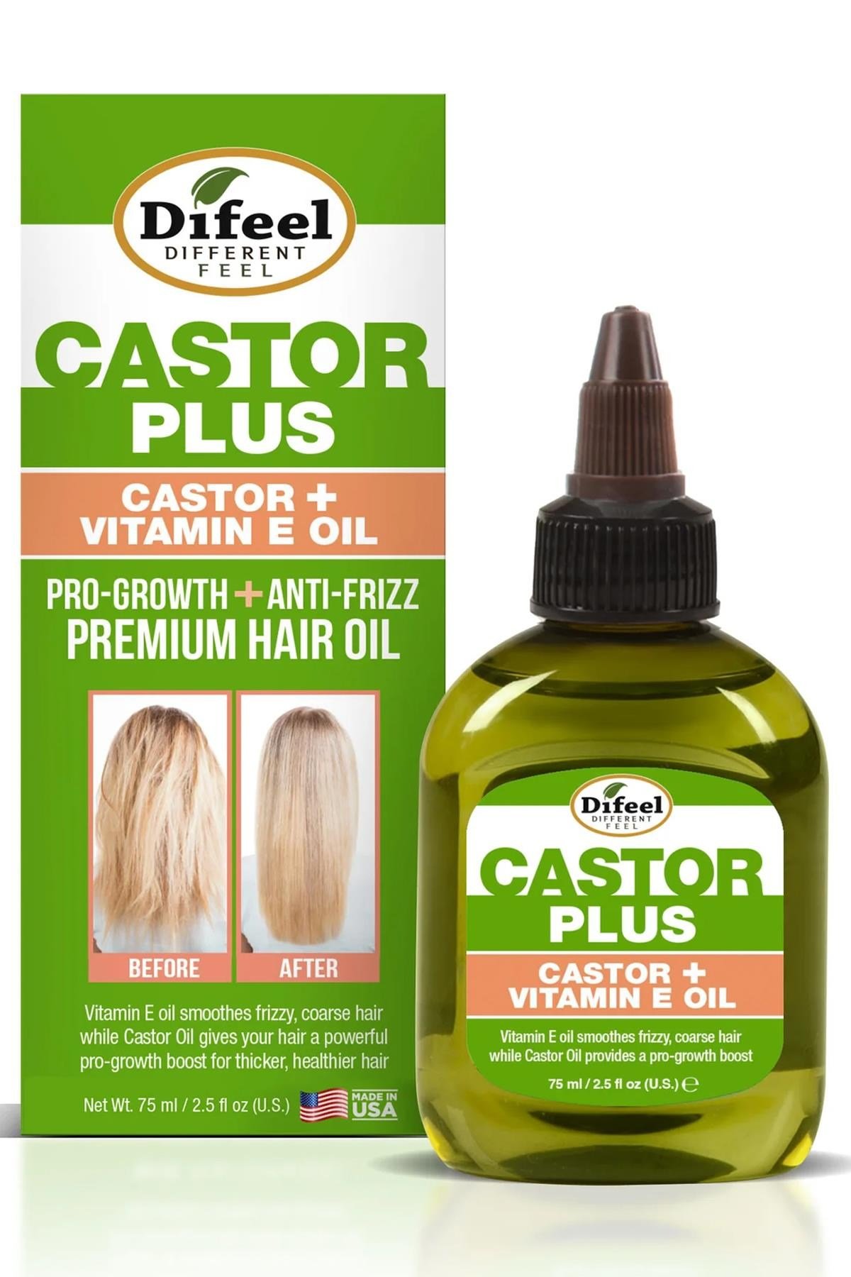 Difeel Castor + Vitamin E Saç Bakım Yağı 75ML